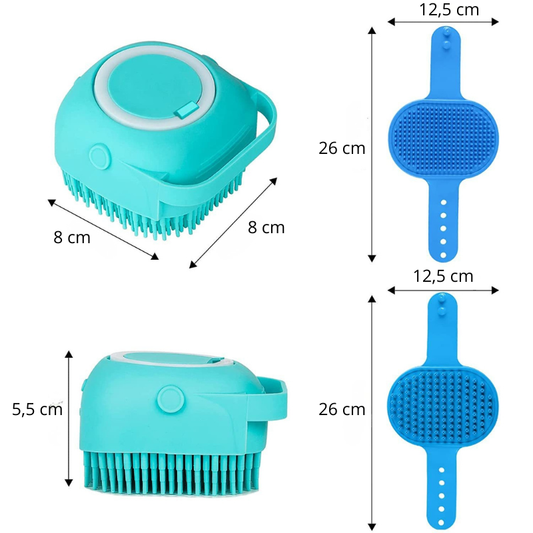 Hundborstset – schampo-, bad- och massageborste 3-pack