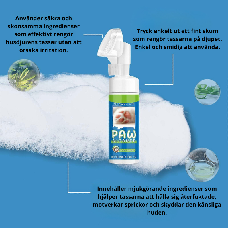 PawFoam – vårdande tassrengöring med skum och borste