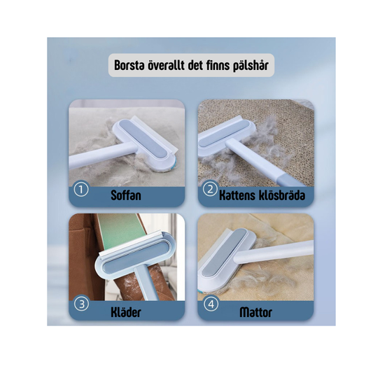 4-i-1 Multifunktionell Hårborttagningsborste – För Hund, Katt, Möbler & Fönsterskärmar