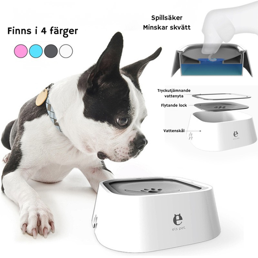 Spillsäker vattenskål – extra snäll mot trubbnosar